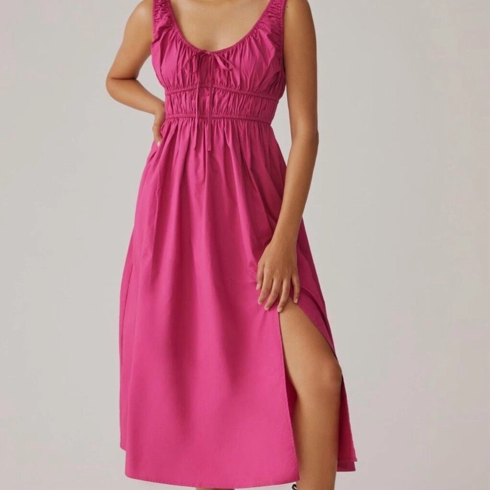 Anthropologie En Saison Sleeveless Scoop-Neck Pink Midi Dress Size XS